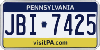 PA license plate JBI7425