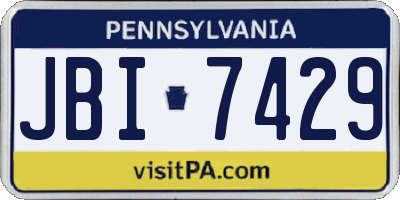 PA license plate JBI7429