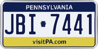PA license plate JBI7441