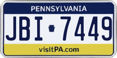 PA license plate JBI7449