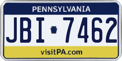 PA license plate JBI7462