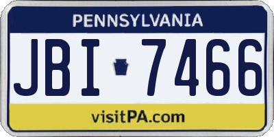 PA license plate JBI7466