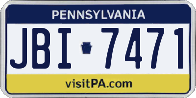 PA license plate JBI7471