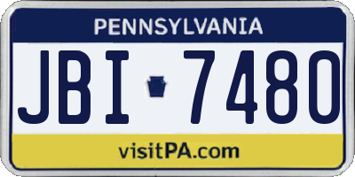 PA license plate JBI7480