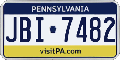 PA license plate JBI7482