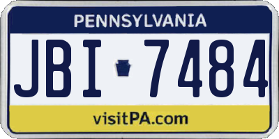 PA license plate JBI7484