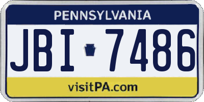 PA license plate JBI7486