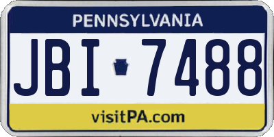 PA license plate JBI7488