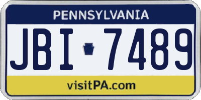 PA license plate JBI7489