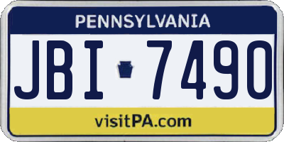 PA license plate JBI7490