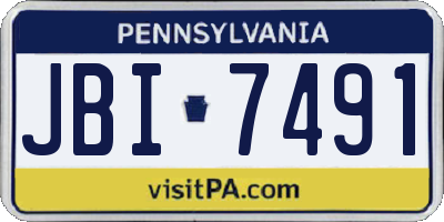 PA license plate JBI7491