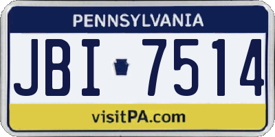 PA license plate JBI7514