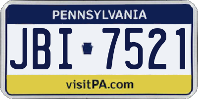 PA license plate JBI7521