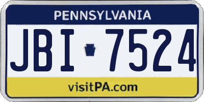 PA license plate JBI7524