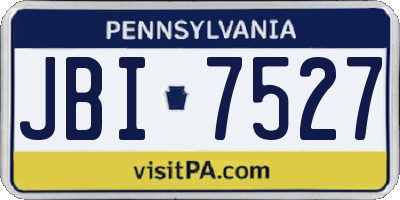 PA license plate JBI7527