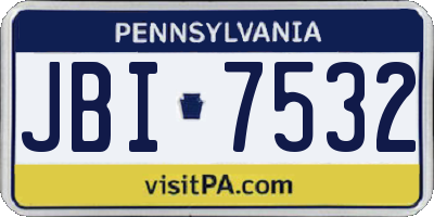 PA license plate JBI7532