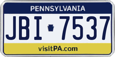 PA license plate JBI7537