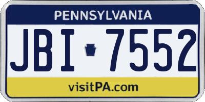 PA license plate JBI7552