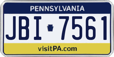 PA license plate JBI7561