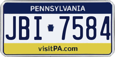 PA license plate JBI7584