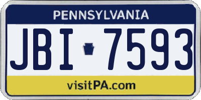 PA license plate JBI7593