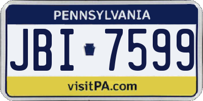 PA license plate JBI7599