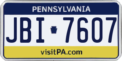 PA license plate JBI7607