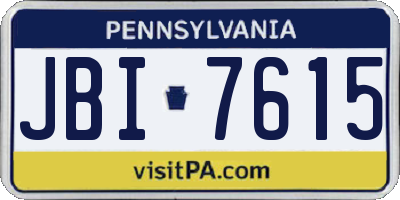 PA license plate JBI7615