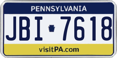 PA license plate JBI7618