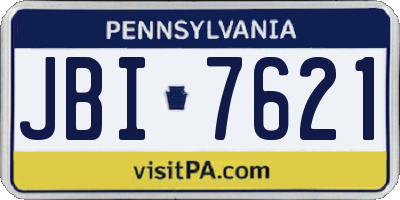 PA license plate JBI7621