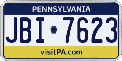 PA license plate JBI7623