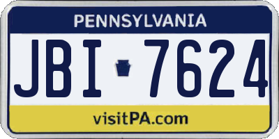 PA license plate JBI7624