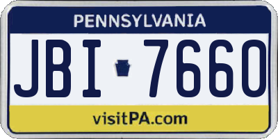 PA license plate JBI7660