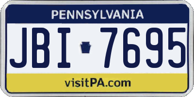 PA license plate JBI7695
