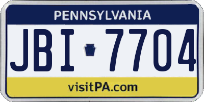 PA license plate JBI7704