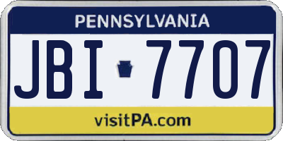 PA license plate JBI7707