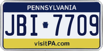 PA license plate JBI7709