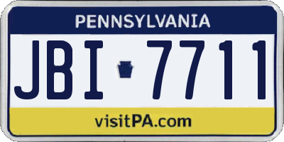 PA license plate JBI7711