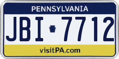 PA license plate JBI7712