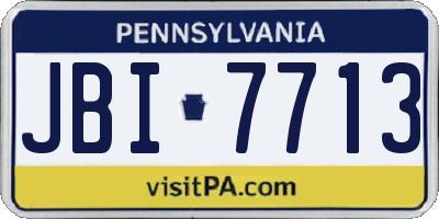 PA license plate JBI7713