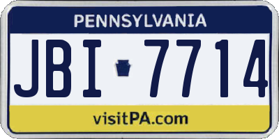 PA license plate JBI7714