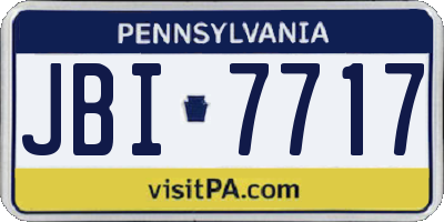 PA license plate JBI7717