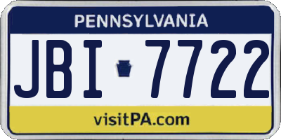 PA license plate JBI7722