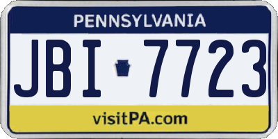 PA license plate JBI7723