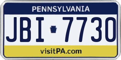 PA license plate JBI7730