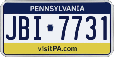 PA license plate JBI7731