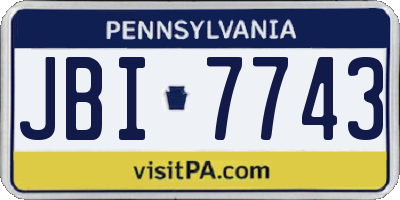 PA license plate JBI7743