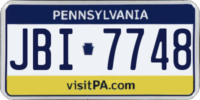 PA license plate JBI7748