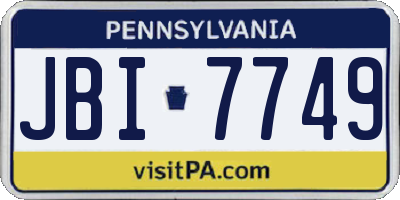 PA license plate JBI7749