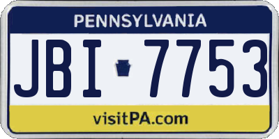 PA license plate JBI7753